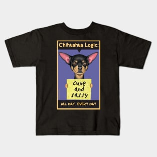 Cute Chihuahua Dog with Black and Tan Chihuahua tee Kids T-Shirt